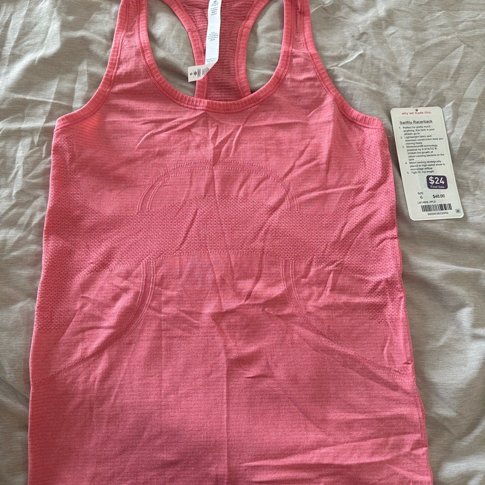 Lululemon Athletica Pink Swiftly Tank Top new with tags